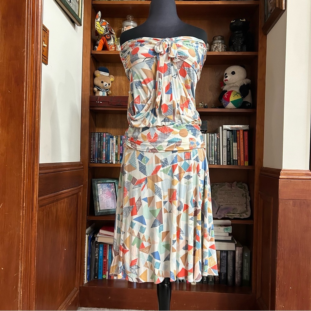 LaRok Strapless Silk Midi Dress - Large